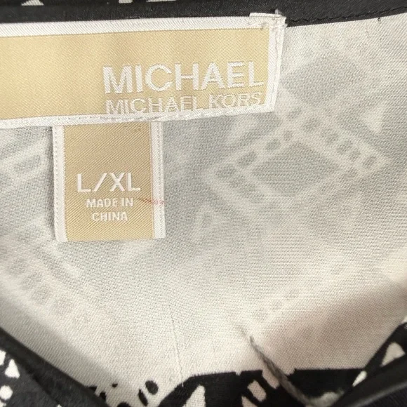 Michael Kors black and white print kaftan tunic top size L/XL - Picture 7 of 7